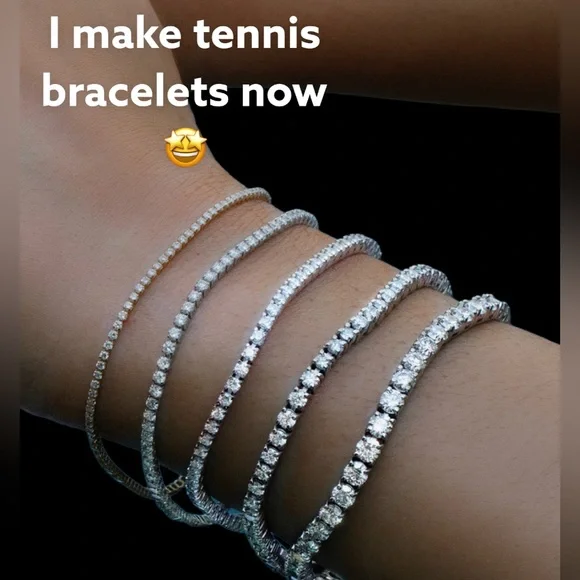 11.5tcw Tennis Bracelet - solid Sterling Silver 925 - Picture 1 of 11